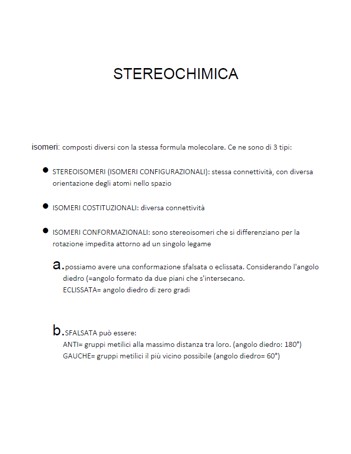 Chimica organica - Appunti di Giulia Barbera