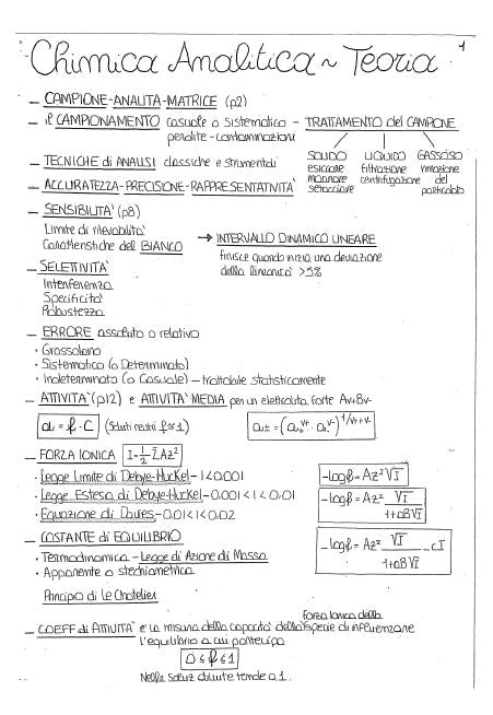 Chimica analitica - Appunti