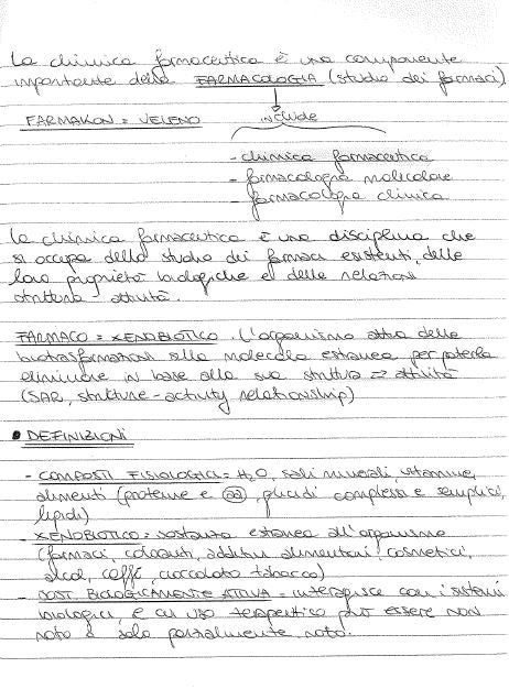 Chimica Farmaceutica 1 - Appunti di Agnese Ciliberti