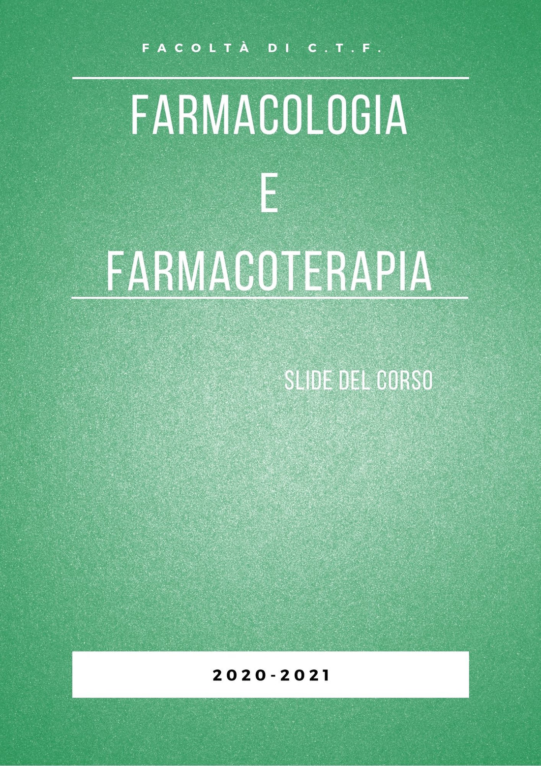 Farmacoterapia e Farmacologia - Parte 1 - C.T.F.
