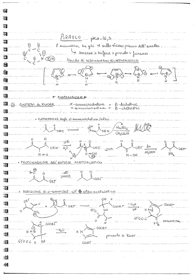 Chimica organica - Appunti "Eterocicli e meccanismi di reazione"
