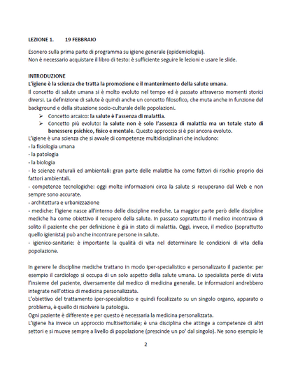 Igiene - Appunti