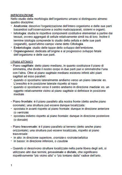 Anatomia - Appunti