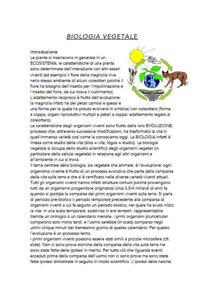 Biologia Vegetale - Appunti