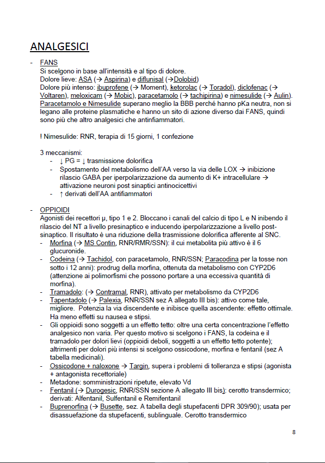 Farmacoterapia Appunti - Farmacia