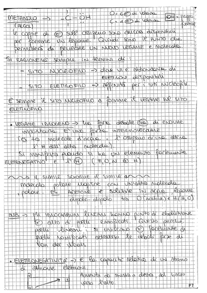 Chimica organica - Appunti di Agnese Ciliberti